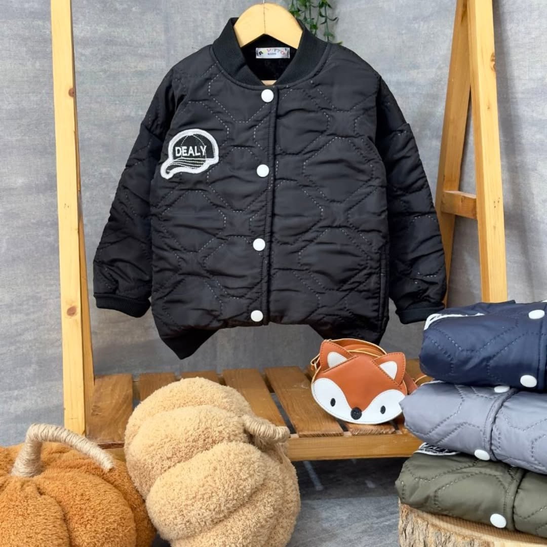 بامبر کاپشن پسرانه رویه مموری با لایه تدی و پشم‌شیشه | سبک و گرم