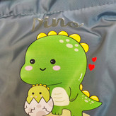 پافر گرم کودکانه با طراحی دایناسور، رنگ سبز و دوخت تمیز