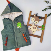 پافر دایناسوری بچهگانه سبک و راحت با کاپهودی و شاخ دایناسور