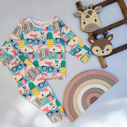 بلوز و شلوار نخ پنبه راحتی بچگانه سایز ۱ تا ۵ سال با طرح فانتزی و رنگ شاد