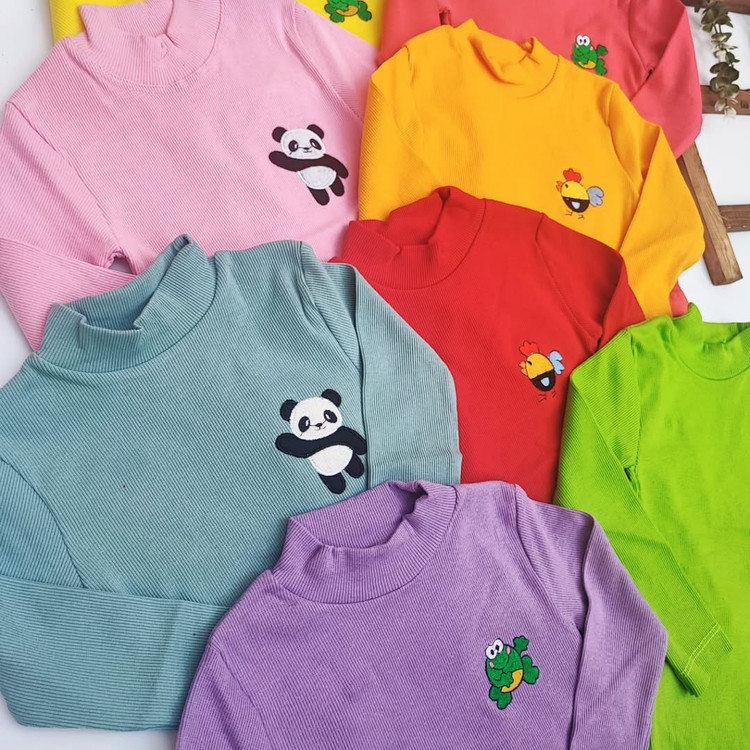 لباس پاییزی بچگانه با پارچه کشی و لطیف در رنگهای زرد، قرمز، سبز و بنفش