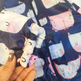 سویشرت دخترانه پاییزی با پارچه ضدباد و آستر خزدار، طرح گربه صورتی