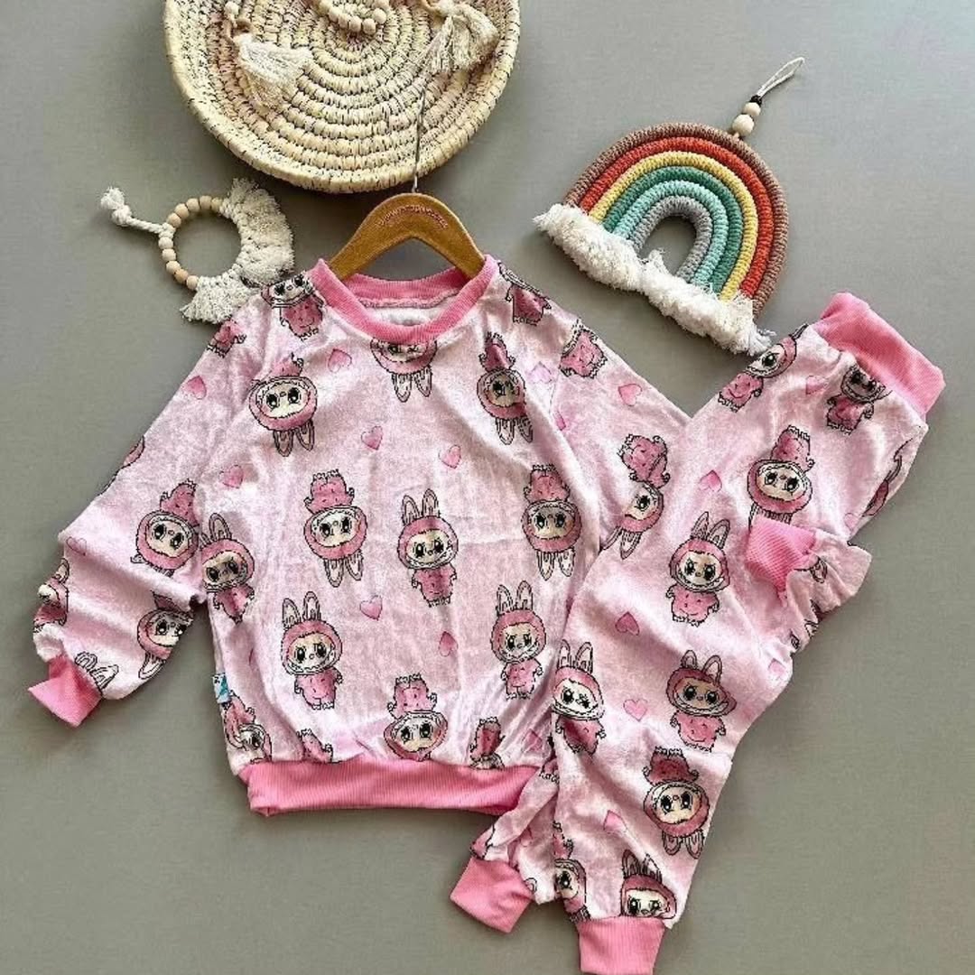 بلوز شلوار راحتی دخترانه طرح لبوبو