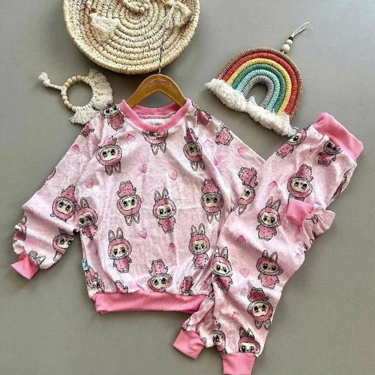 بلوز شلوار راحتی دخترانه طرح لبوبو