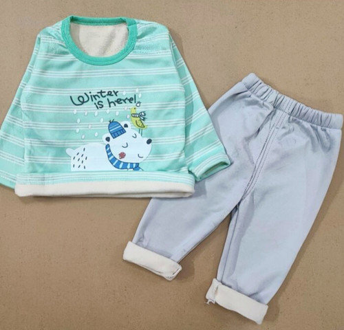 بلوز شلوار توکرکی وارداتی نوزادی با شلوار طوسی