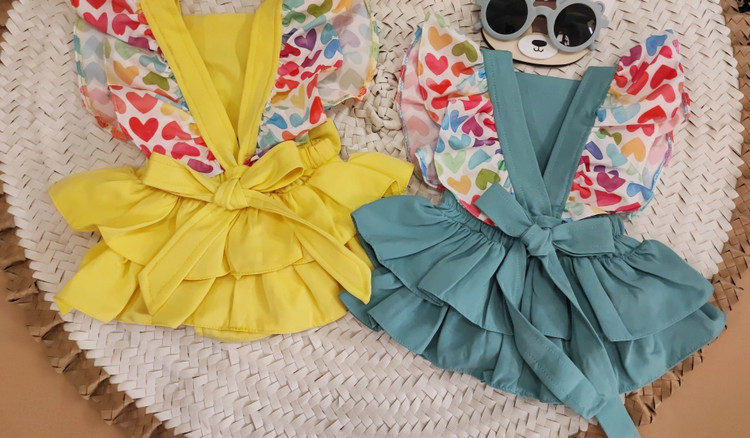 بادی دامن چین دار مجلسی نوزادی جشن دندونی