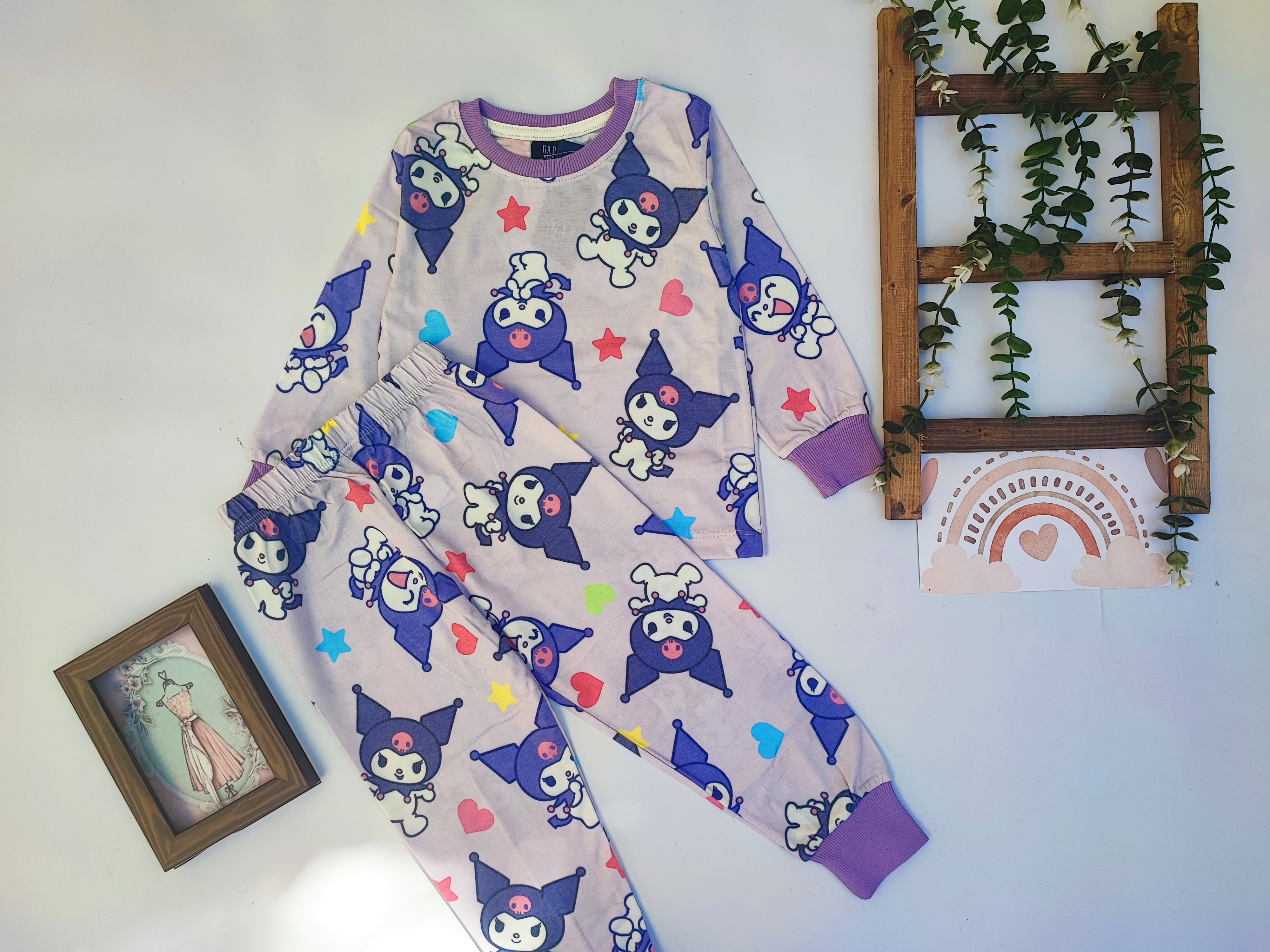 بلوز شلوار راحتی دخترانه طرح کرومی