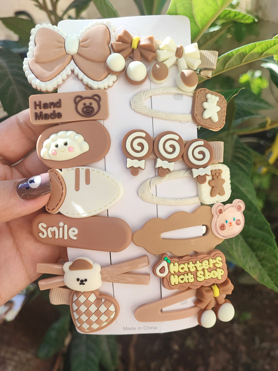 ۱۴ عدد گیره موی تق تقی و انبری دخترانه