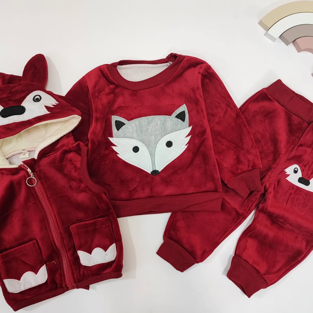 سه تیکه بلوز شلوار و ژیله مخمل وارداتی