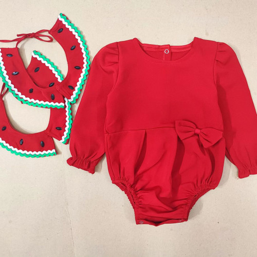 بادی زیر دکمه نوزادی رنگ قرمز