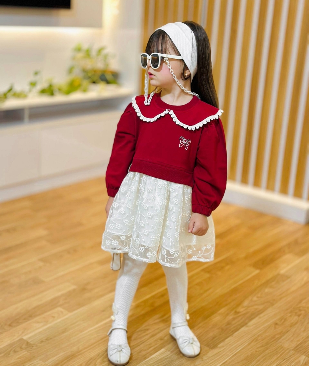 پیراهن دخترانه مجلسی مناسب یلدا | ترکیب دورس و دانتل