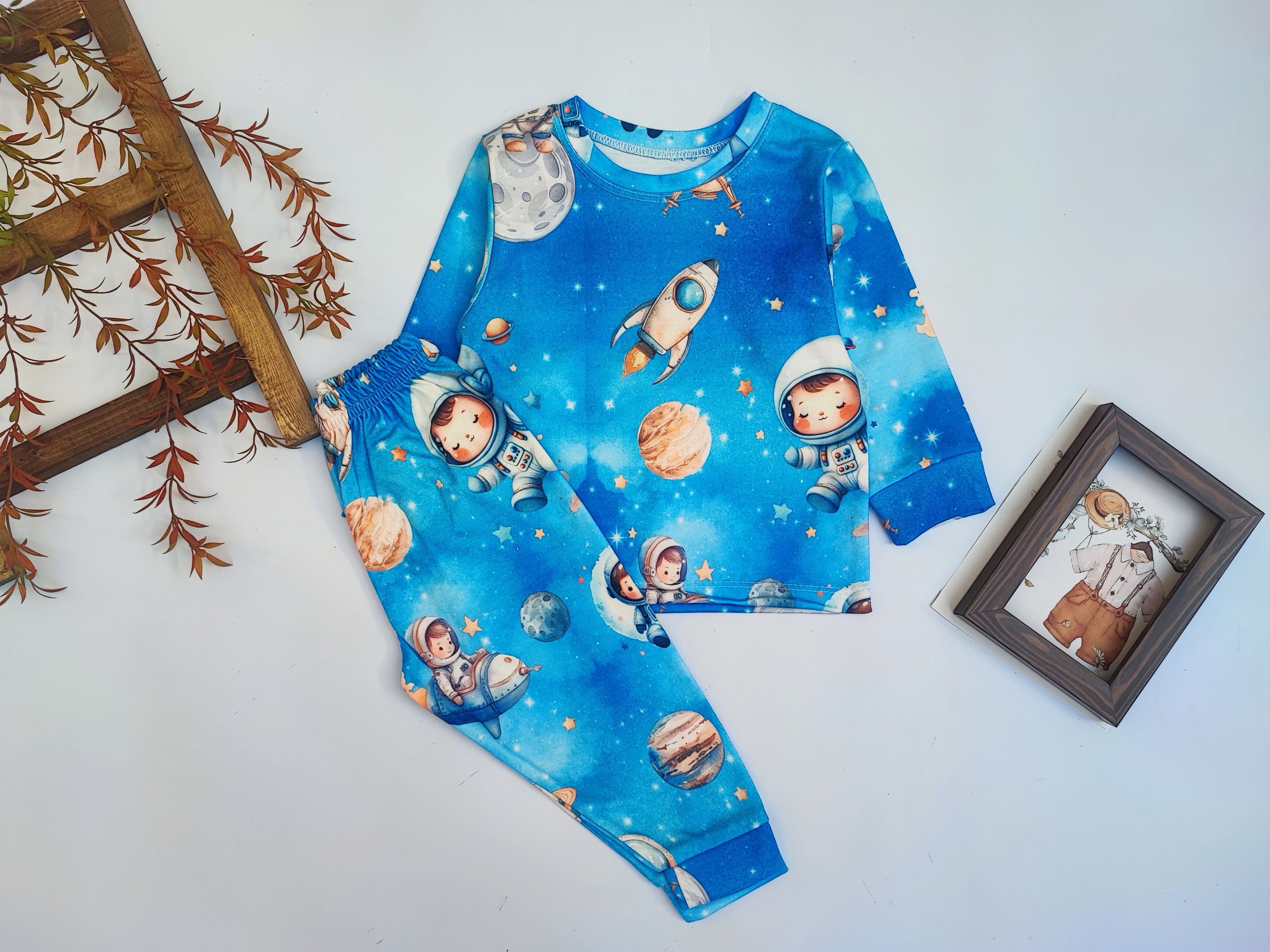 بلوز و شلوار راحتی خونگی بچگانه طرح فضانورد