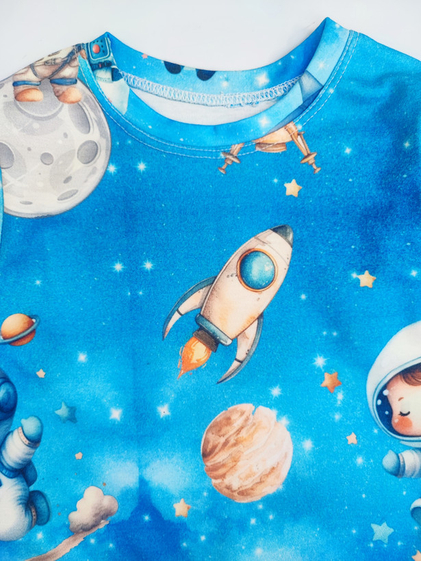 بلوز و شلوار طرح راکت و فضا بچگانه