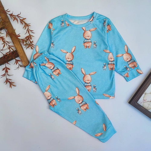 ست بلوز و شلوار تمام نخ پنبه راحتی بچگانه