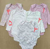 بادی زیر دکمه آستین بلند تمام نخ پنبه لوپیلو