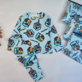 بلوز و شلوار تمام نخ پنبه راحتی بچگانه طرح ماین کرافت