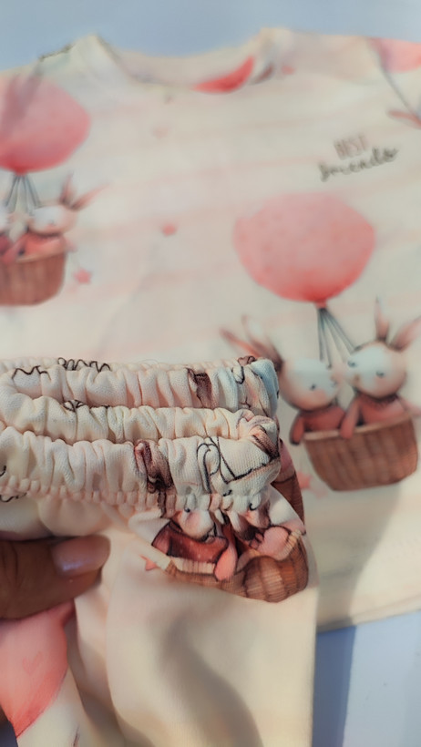 ست بلوز و شلوار راحتی بالون و خرگوشها سایز۳۵ تا۵۰