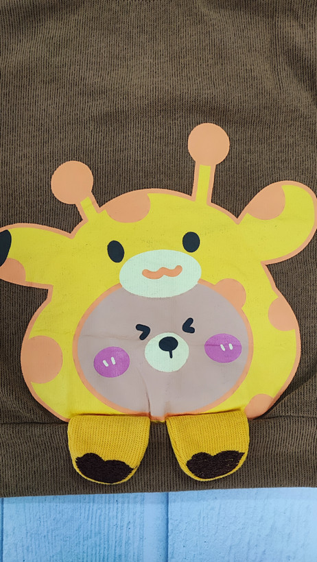 ژاکت بافت فانتزی بچگانه طرح زرافه