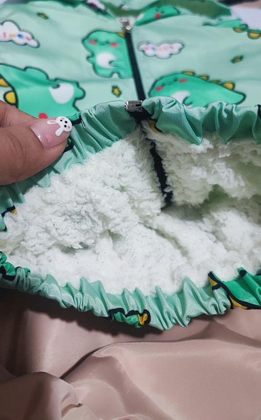 سوییشرت شلوار داخل خز ببعی طرح داینو سبز اسپرت
